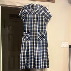 Blue Plaid Women's Dress